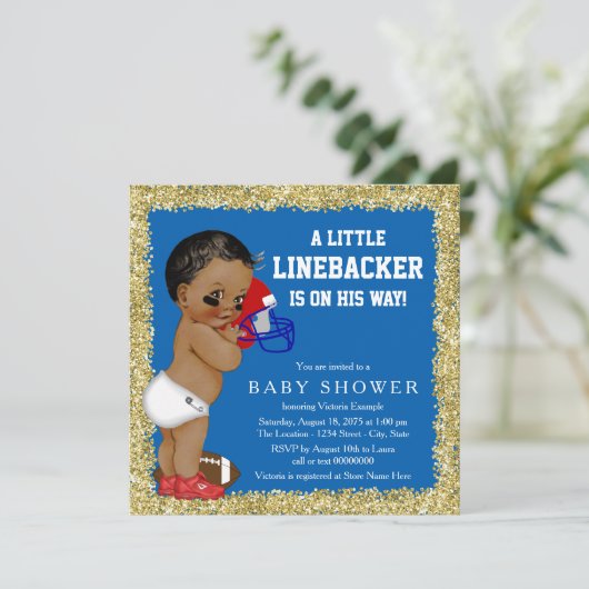 Football Baby shower Kaart (Staand voorkant)