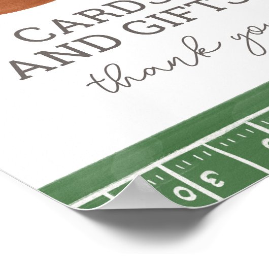 Football Baby shower Kaarten en geschenken teken Poster (Hoek)