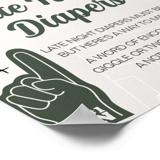 Football Baby shower Late Night Luiers Poster (Hoek)