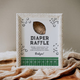 Football Baby shower Luier Raffle Teken Poster