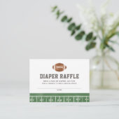 Football Baby shower Luier Raffle Ticket Informatiekaartje (Staand voorkant)
