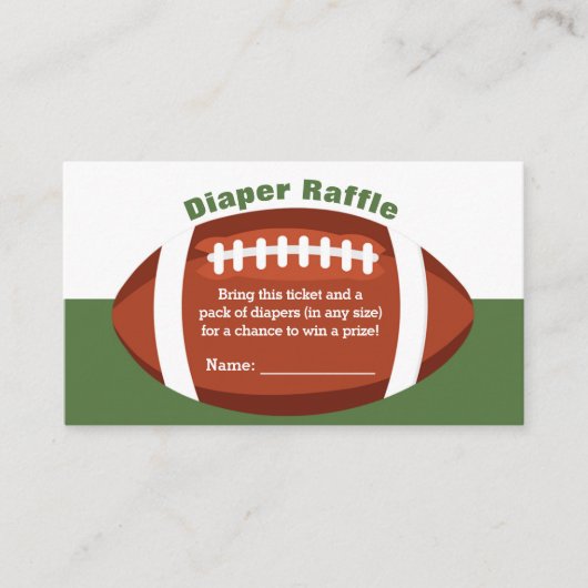 Football Baby shower Luier Raffle Ticket Informatiekaartje (Voorkant)