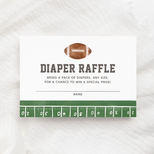 Football Baby shower Luier Raffle Ticket Informatiekaartje