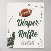 Football Baby shower Luierspoeling Poster (Voorkant)