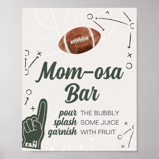 Football Baby shower Moeder Osa Bar Poster (Voorkant)