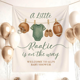 Football Baby Shower Party Backdrop Little Rookie Wandkleed