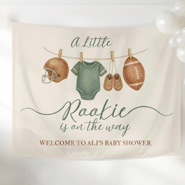 Football Baby Shower Party Backdrop Little Rookie Wandkleed