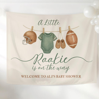 Football Baby Shower Party Backdrop Little Rookie Wandkleed