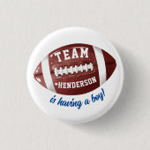 Football Baby shower Ronde Button 3,2 Cm (Voorkant)