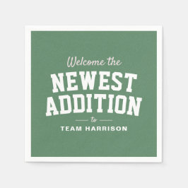 Football baby shower roze achterklep gepersonalise servet