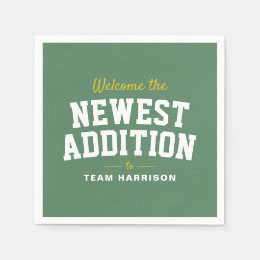 Football baby shower schattig achterklep gepersona servet (Voorkant)