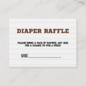 Football baby shower Spel Luier Raffle Aanvraag Informatiekaartje (Voorkant)