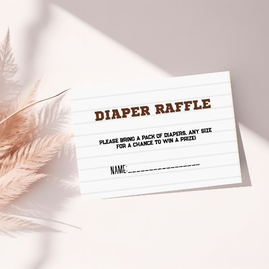 Football baby shower Spel Luier Raffle Aanvraag Informatiekaartje
