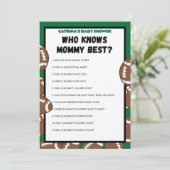 Football Baby shower spel, Voetbal - bewerkbare na Kaart (Staand voorkant)