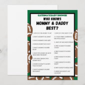 Football Baby shower spel, Voetbal - bewerkbare na Kaart (Voorkant / Achterkant)