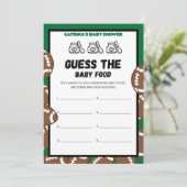 Football Baby shower spel, Voetbal - bewerkbare na Kaart (Staand voorkant)