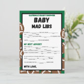 Football Baby shower spel, Voetbal - bewerkbare na Kaart (Staand voorkant)