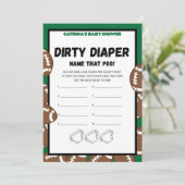 Football Baby shower spel, Voetbal - bewerkbare na Kaart (Staand voorkant)