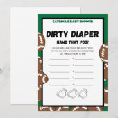 Football Baby shower spel, Voetbal - bewerkbare na Kaart (Voorkant / Achterkant)