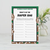 Football Baby shower spel, Voetbal - bewerkbare na Kaart (Staand voorkant)