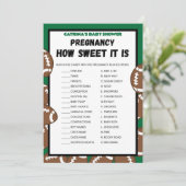 Football Baby shower spel, Voetbal - bewerkbare na Kaart (Staand voorkant)