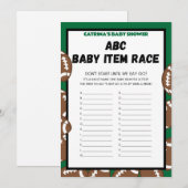 Football Baby shower spel, Voetbal - bewerkbare na Kaart (Voorkant / Achterkant)