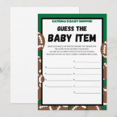 Football Baby shower spel, Voetbal - bewerkbare na Kaart (Voorkant / Achterkant)