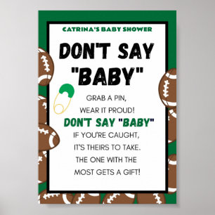 Football Baby shower teken Poster