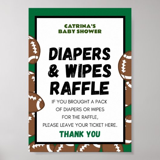 Football Baby shower teken Poster (Voorkant)