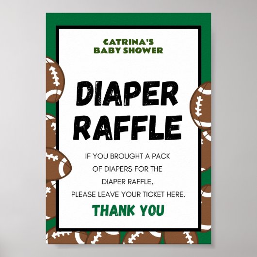 Football Baby shower teken Poster (Voorkant)