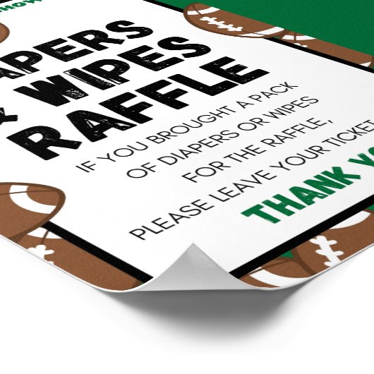 Football Baby shower teken Poster (Hoek)