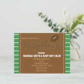 FOOTBALL BABY SHOWER Typografie Party Invitation Kaart (Staand voorkant)
