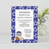 Football baby shower uitnodiging (Staand voorkant)