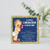 Football Baby shower Uitnodiging (Staand voorkant)