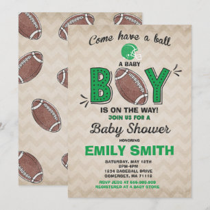 Football Baby shower Uitnodiging Sport Baby shower
