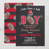 Football Baby shower Uitnodiging Sport Baby shower (Voorkant / Achterkant)