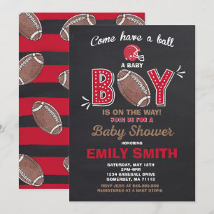 Football Baby shower Uitnodiging Sport Baby shower