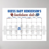 Football Baby shower Vervaldatum Agenda Poster (Voorkant)