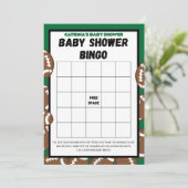 Football Baby shower, Voetbal - bewerkbare naam, 5 Kaart (Staand voorkant)