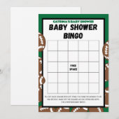 Football Baby shower, Voetbal - bewerkbare naam, 5 Kaart (Voorkant / Achterkant)