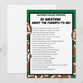 Football Baby shower, Voetbal - bewerkbare naam, 5 Kaart (Voorkant / Achterkant)