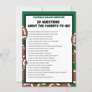 Football Baby shower, Voetbal - bewerkbare naam, 5 Kaart