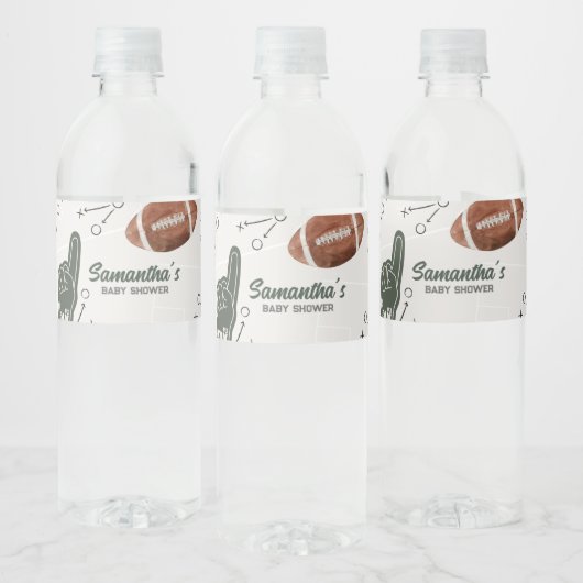 Football Baby shower Waterfles Etiket (Flessen)