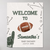 Football Baby shower Welkom Poster (Voorkant)