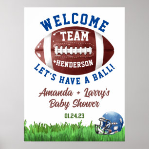 Football Baby shower Welkomstbord Schuimbord Poster