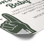 Football Baby shower zeg geen Baby teken Poster (Hoek)