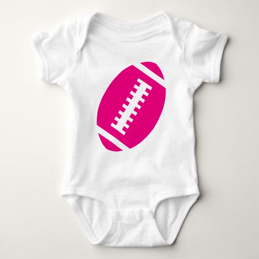 FOOTBALL BABY White | Front Hot Pink Football Romper (Voorkant)
