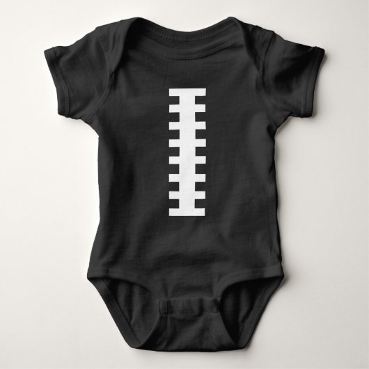 FOOTBALL BABY Zwart & Wit Front Football Ontwerp Romper (Voorkant)