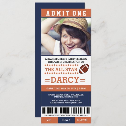 Football Bachelorette Party nodigt uit Kaart (Voorkant / Achterkant)