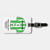 Football Bagagelabel - met groen en wit Shirt (Voorkant horizontaal)